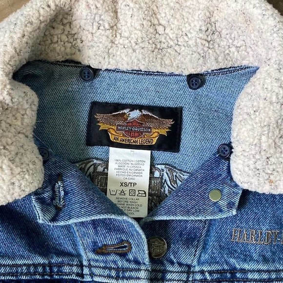 VTG HARLEY DAVIDSON denim winter jacket - Picture 5 of 8